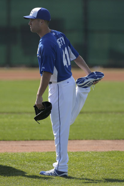 Danny Duffy working out in Spring Training